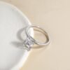 EAMTI 3CT 925 Sterling Silver Engagement Rings Radiant Cut Solitaire Cubic Zirconia CZ Wedding Promise Rings for Her Wedding Bands for Women Size 3-11