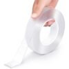 EZlifego Double Sided Tape Heavy Duty, Multipurpose Removable Clear & Tough Mounting Tape Sticky Adhesive, Reusable Strong Wall Tape Picture Hanging Strips Poster Carpet Tape (Extra Large 9.85FT)