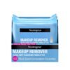 Neutrogena Cleansing Fragrance Free Makeup Remover Face Wipes, Cleansing Facial Towelettes for Waterproof Makeup, Alcohol-Free, Unscented, 100% Plant-Based Fibers, Twin Pack, 2 x 25 ct